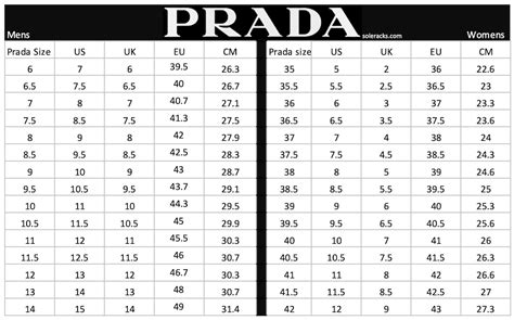 prada sneaker size chart|prada shoe size chart women.